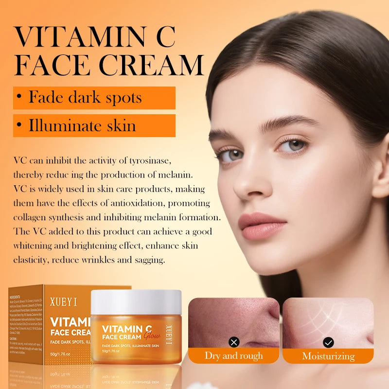 Private Label Vegan Glow Cream Natural Facial Skincare Dark Spot Remover  Whitening Brightening Vitamin C Skin Care Cream