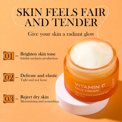 Private Label Vegan Glow Cream Natural Facial Skincare Dark Spot Remover  Whitening Brightening Vitamin C Skin Care Cream
