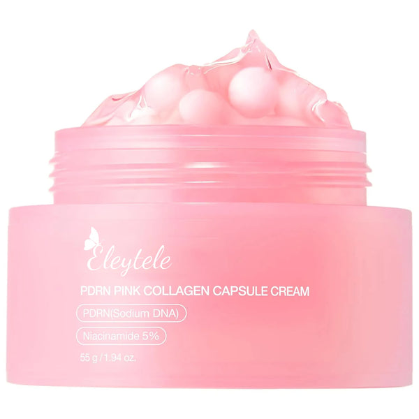 OEM Pink Collagen Capsule Cream Wholesale for Wrinkles Skin Radiance Transparent Gel Glow Hydration Face Cream