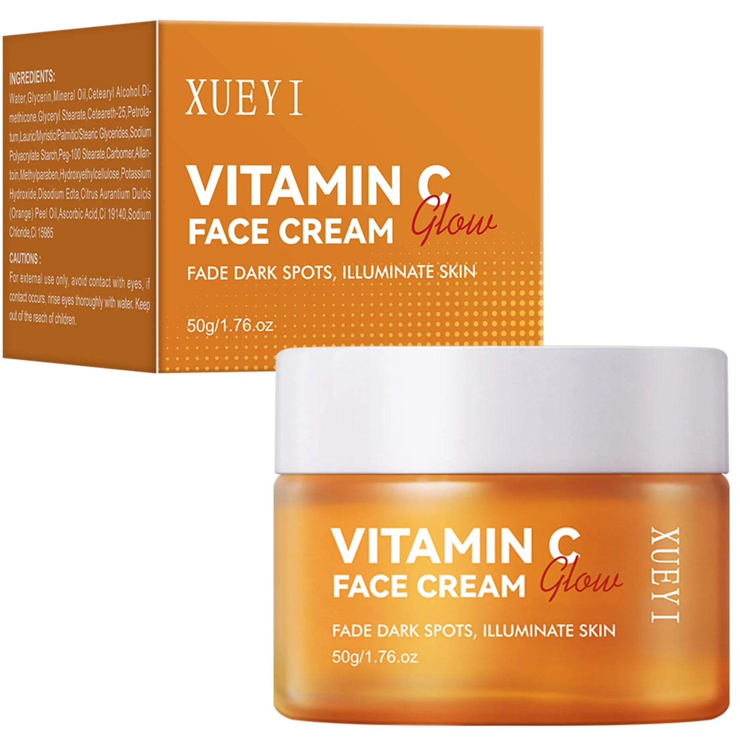 Private Label Vegan Glow Cream Natural Facial Skincare Dark Spot Remover  Whitening Brightening Vitamin C Skin Care Cream