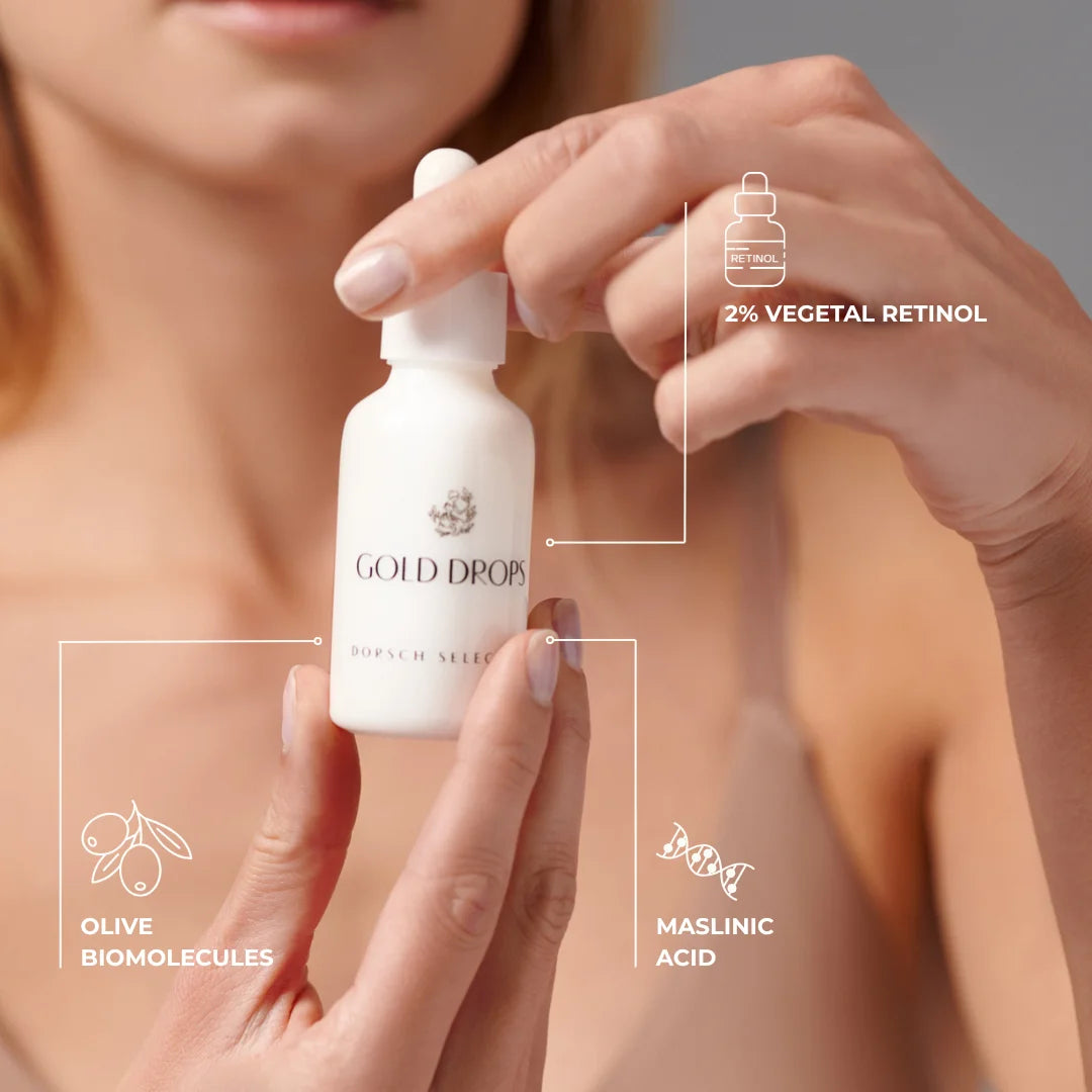 Gold Drops 30ML Serum Plant Based Retinol Mature Skin Wrinkles Hydration Firmness