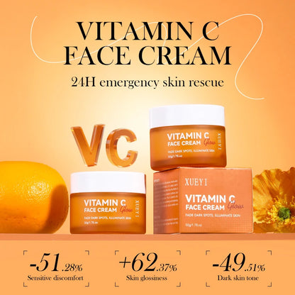 Private Label Vegan Glow Cream Natural Facial Skincare Dark Spot Remover  Whitening Brightening Vitamin C Skin Care Cream