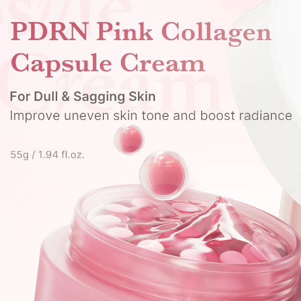 OEM Pink Collagen Capsule Cream Wholesale for Wrinkles Skin Radiance Transparent Gel Glow Hydration Face Cream